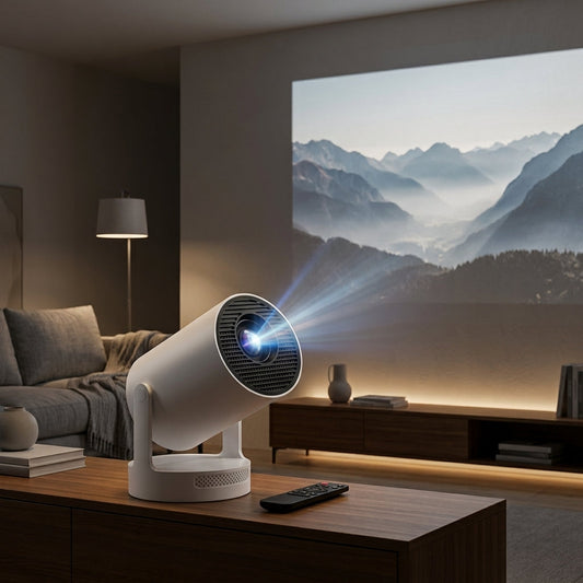 Portable Smart Projector with Android 14, WiβFi & Auto Keystone