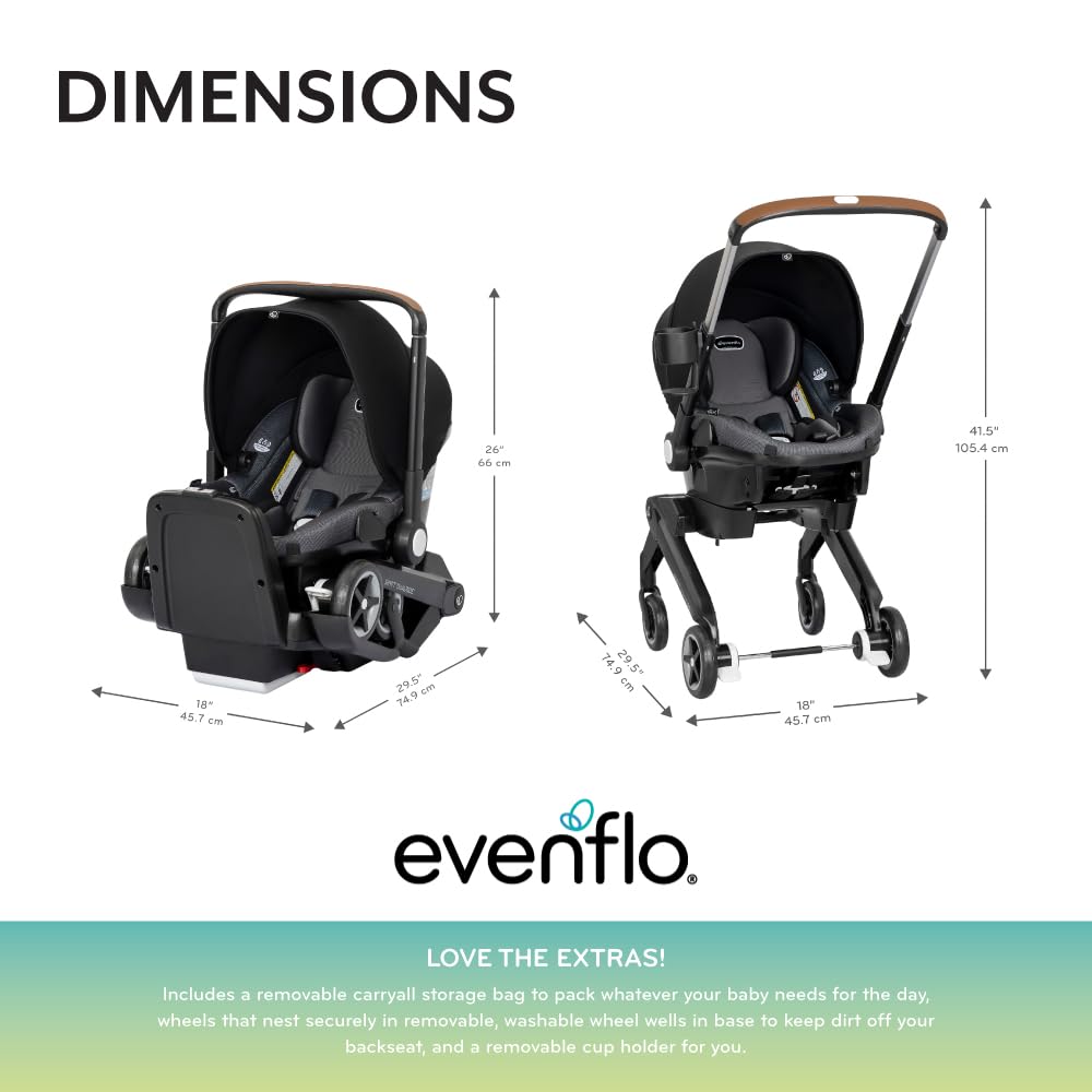 Evenflo Shyft DualRide Preemie and Infant Car Seat Stroller Combo