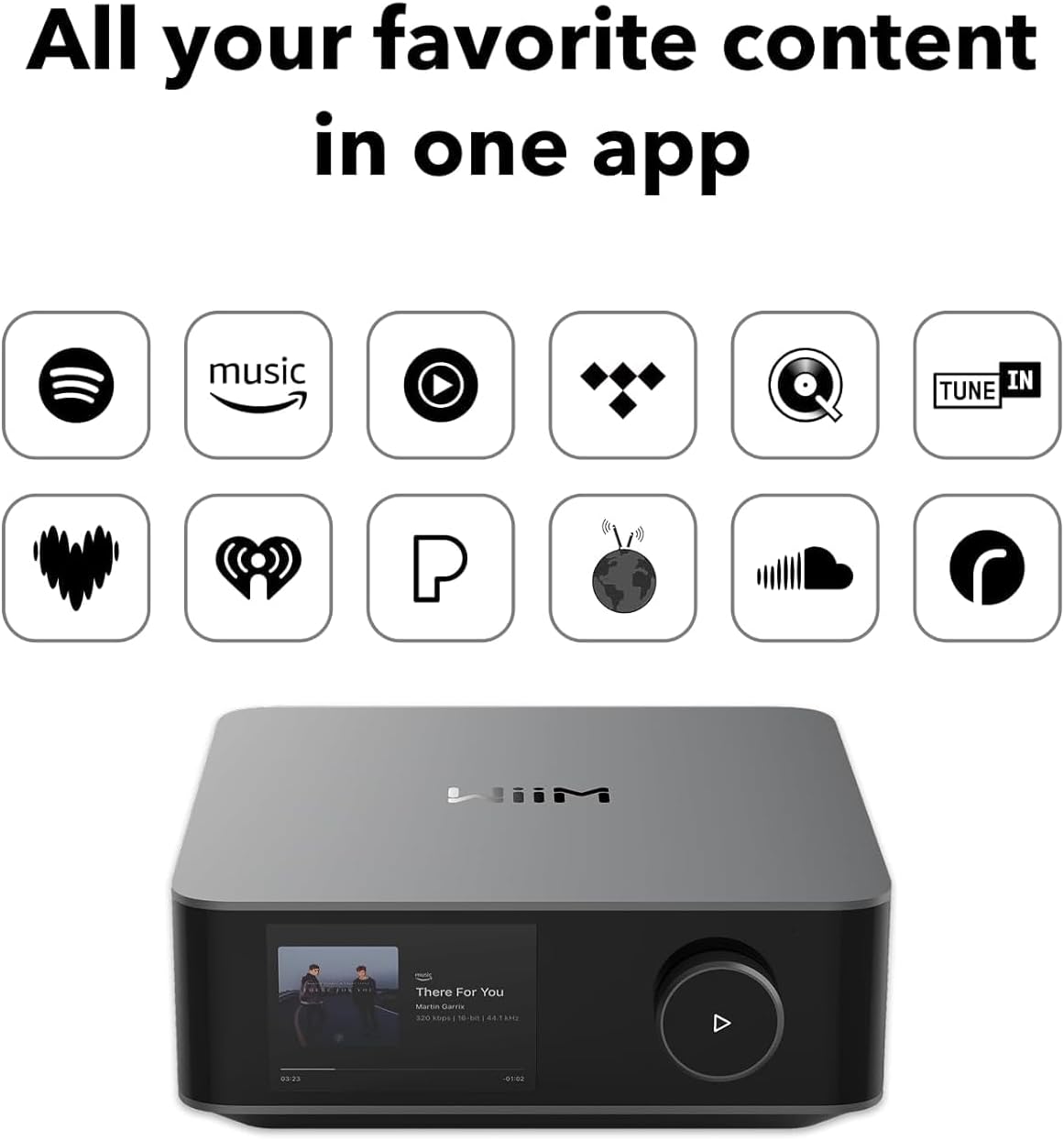 Wiim Amp Ultra Stereo Streaming Amplifier, HDMI ARC & RoomFit, Space Gray