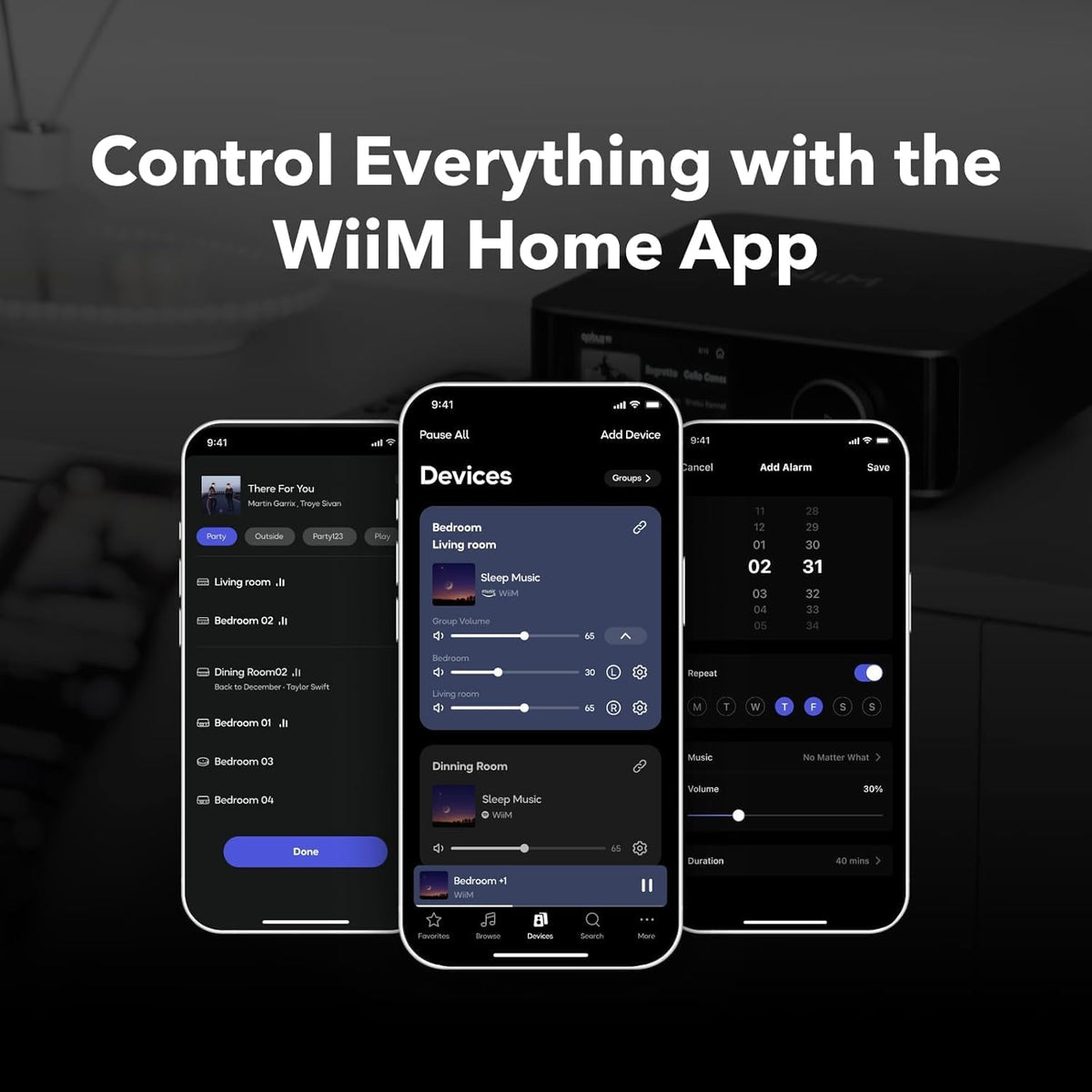 Wiim Amp Ultra Stereo Streaming Amplifier, HDMI ARC & RoomFit, Space Gray