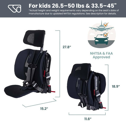 Wayb Pico Travel Car Seat with Premium Carrying Bag- Lightweight, Portable, Foldable