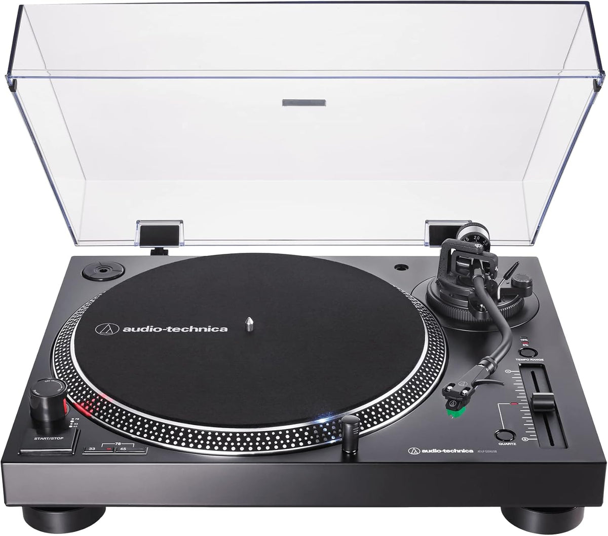 Audio-Technica AT-LP120XUSB-BK Direct-Drive Turntable (Analog & USB), Fully Manual, Hi-Fi, 3 Speed, Convert Vinyl to Digital, Anti-Skate and Variable Pitch Control, Black