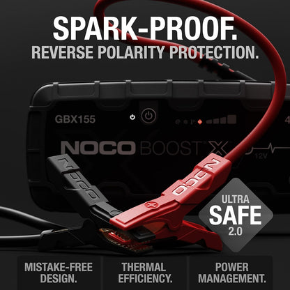 Boost Noco X Gbx155: 4250A UltraSafe Jump Starter – 12V Lithium Battery Booster Pack, Portable Jump Box, Power Bank & Jumper Cables - for 10.0L Gas and 8.0L Diesel Engines