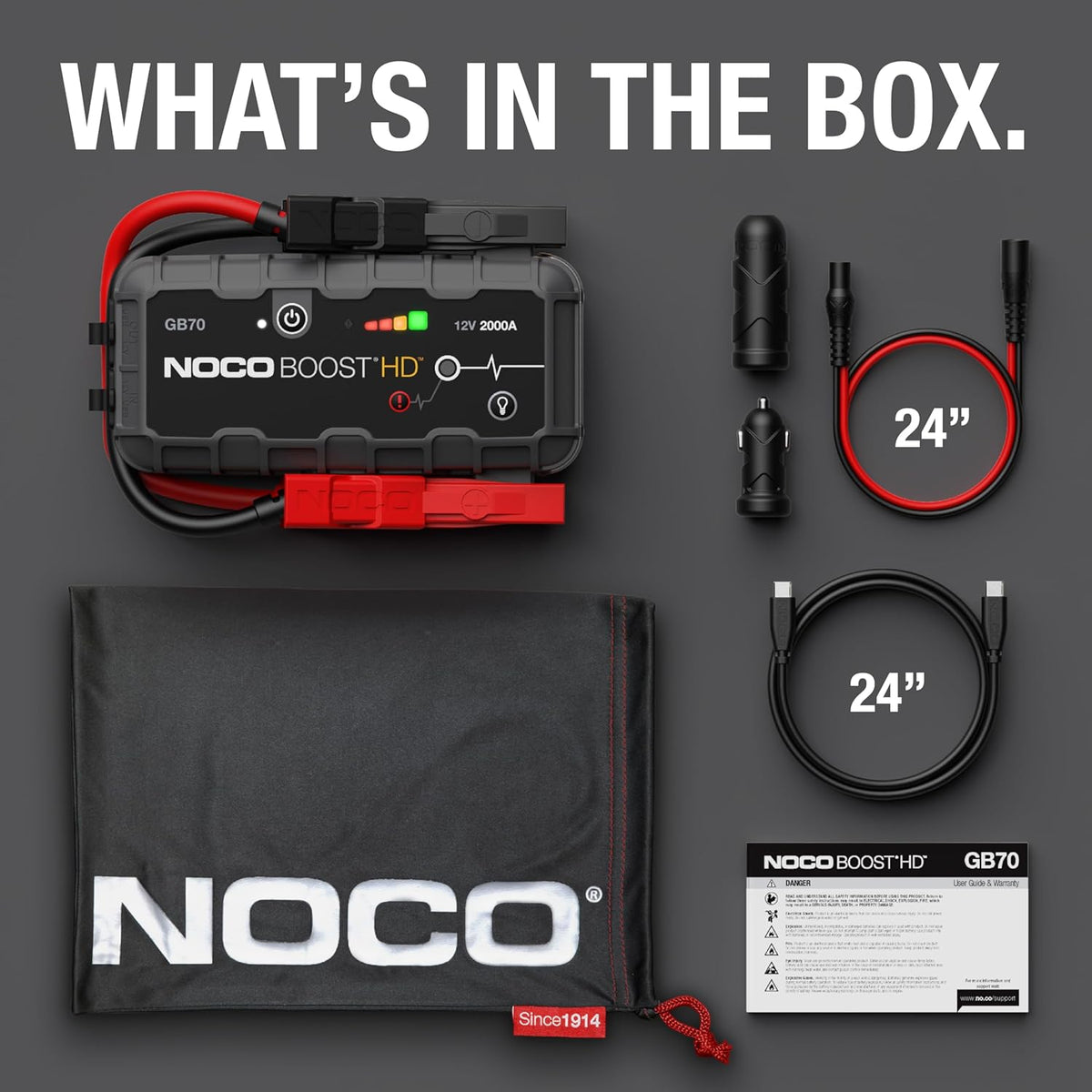 Boost Noco  Gb70 2000A UltraSafe Jump Starter, 12V Lithium Battery Booster