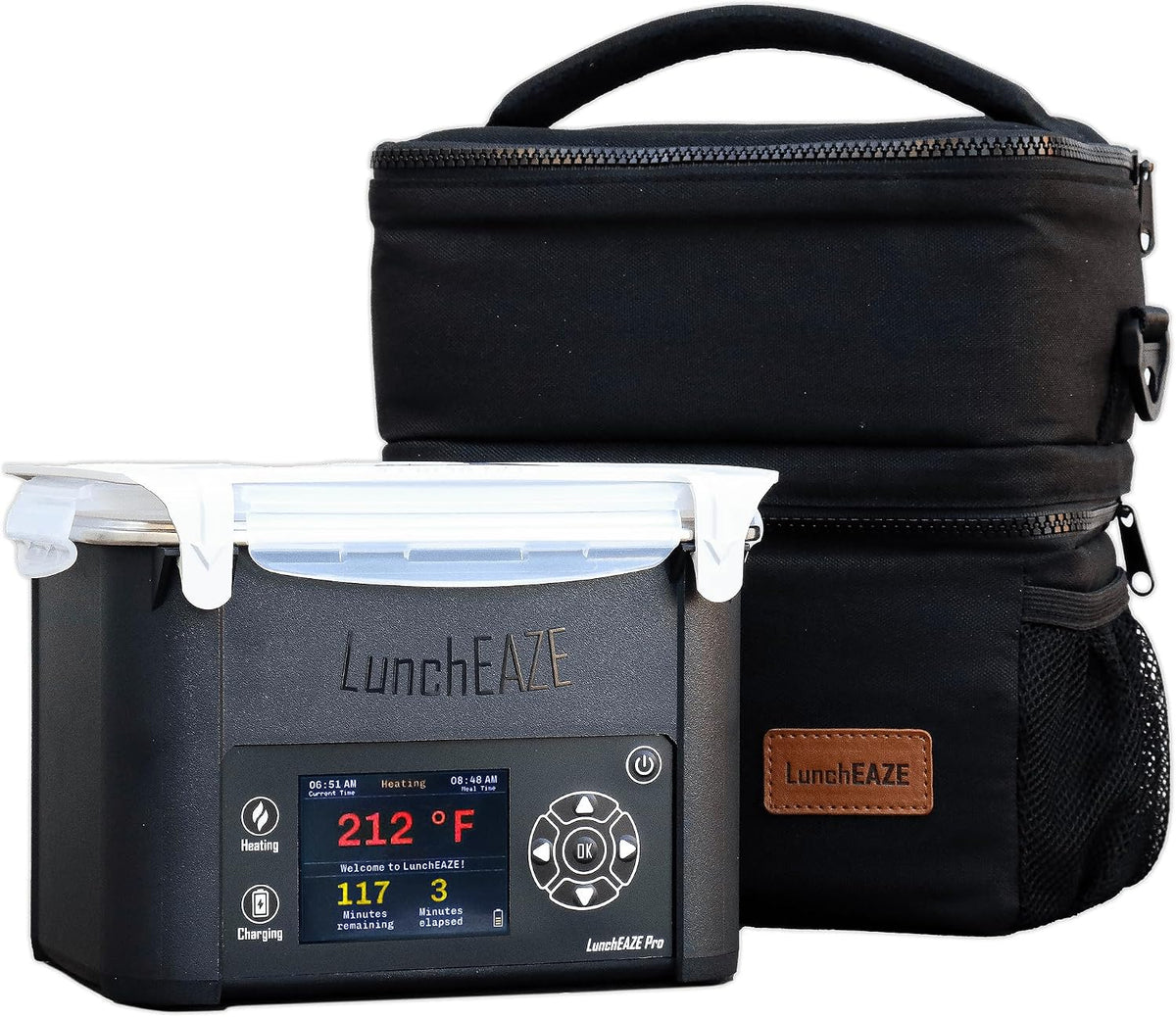Luncheaze Pro Cordless Heated Electric Lunch Box, Self-Heating, 4-Cup