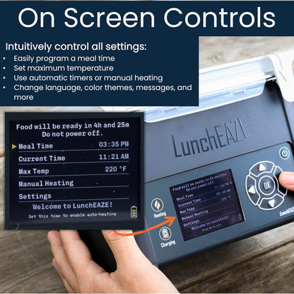 Luncheaze Pro Cordless Heated Electric Lunch Box, Self-Heating, 4-Cup