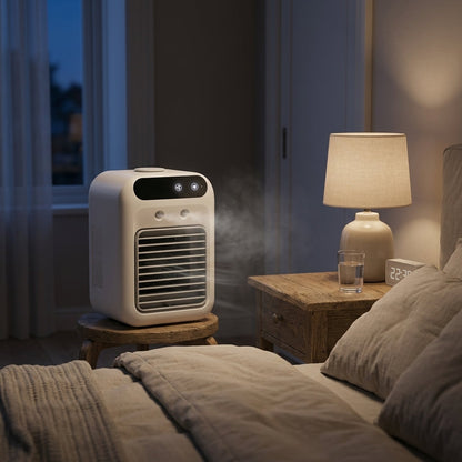 Portable Desktop Air Cooler & Humidifying Spray Fan