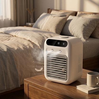 Portable Desktop Air Cooler & Humidifying Spray Fan