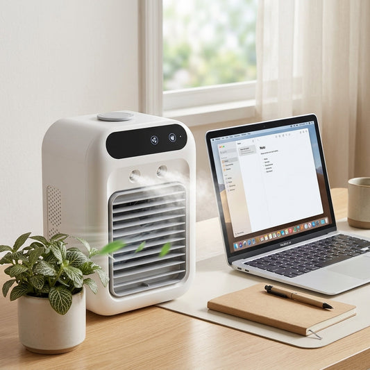 Portable Desktop Air Cooler & Humidifying Spray Fan